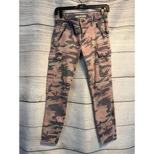 Mavi Juliette Mid-Rise Skinny Cargo Pants Pink/Grey Camo Size 28